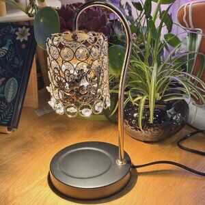 Soilsiu Ornate Candle Warmer Lamp, Rose Tone and Black